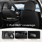 Coverado Seat Covers, Car Seat Covers Front Seats, Leather Seat Covers for Cars, Car Seat Protector Waterproof, Black Car Sea