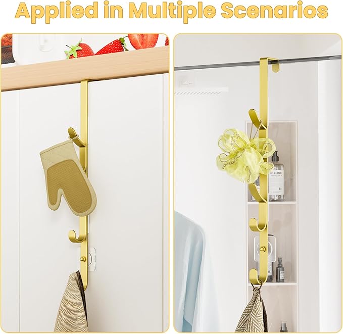 Kaiferty Over The Door Hooks, Metal Door Hooks for Hanging, Over The Door Purse Organizer for Door Coat Hanger, Back of Showe