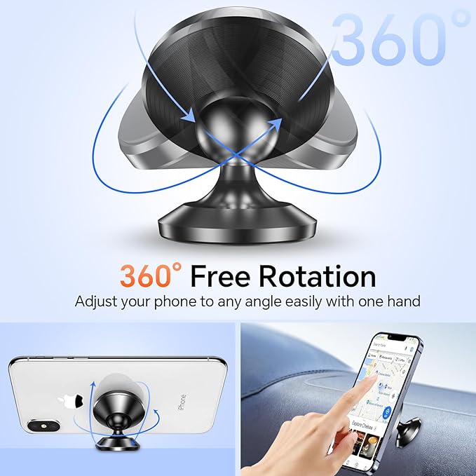 【 2-Pack 】 Magnetic Phone Holder for Car Dashboard【Strong Magnet】iPhone Magnetic Phone Mount for Car Phone Holder 【4 Metal Plate】Cell Phone Holders for Your Car Mount for iPhone 17 Pro Max Air 16 15