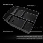 DNA Motoring Center Console Organizer Tray Compatible with 15-18 F150, Armrest Storage Box, ZTL-Y-0006