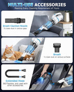 AHNR Handheld Vacuum Cordless, 16000PA Powerful Suction Hand Held Vacuum Dust Busters Cordless Rechargeable with LED Light & 