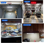 12V LED Interior Light Bar | 120LEDs 1800LM 8W DC 12 Volt led Strip Lights with ON/Off Switch RV Led Lights Interior for Camper Truck Van Boat Trailer Cargo Lights Fixture Motorhome (4Pack)