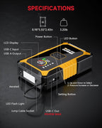 GOOLOO A5 Car Jump Starter with Air Compressor, 4000A Portable Car Jump Starter (All Gas/10.0L Diesel) with 160PSI Auto-Off