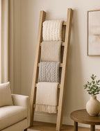 Rustic Blanket Ladder, 4 Feet Tall, 5 feet Tall, 6 feet Tall, Solid Wood, Multiple Stain Options (48 Inch Tall)