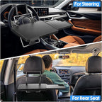 Large Car Steering Wheel Tray Back Seat Headrest Steering Wheel with Phone Holder Desk Food Table for Eating Food Drink and Writing Work, Car Desk Laptop Mount Gifts for Truck Driver(2 in 1)
