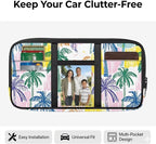 Car Sun Visor Storage Bag,Colorful Coconut Tree Truck Visor Organizer Card Sleeve Pocket Document Holder for Registration, Driving Licens