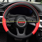 LABBYWAY Steering Wheel Cover, Universal Fit 15 Inch Microfiber Leather Car Wheel Protector, Anti-Slip, Red