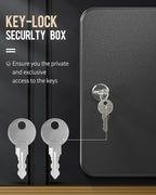 Uniclife 48-Key Steel Key Cabinet with 2 Unlocking Keys Wall Mounted Key Organizer Black Frosted Security Box with Hooks and 