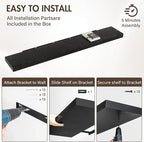 72 Inch Floating Shelves, 12" Deep Floating Shelf Wall Mounted, 72" Wall Shelves, Rustic Deep Bookshelf, Extra Deeper & Thick