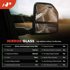 A-Premium 2Pcs Driver and Passenger Side Lower Non-Heated Mirror Glass with Backing Plate Compatible with 2009-2024 Dodge Ram 1500 2500 3500 - Towing Mirror Convex, Replace # 68067731AA, 68067730AA