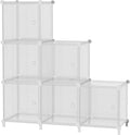Cube Storage Organizer, 6-Cube Shelves Unit with Doors, DIY Stackable Plastic Clothes Organizer for Bedroom and Under Stairs 