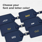Personalized Monogrammed Leather Luggage Tags - 2 Pack