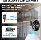 COMAN 4.5'' Suction Cup Camera Mount with Ball Head Magic Arm, Metal Camera Suction Mount for Action Cameras iPhone, Quick Release Car Mount with 1/4" & 3/8" Mounting Holes for Car Windshield Window