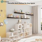Floating Shelves Board for Wall with Brackets –42" L x 8" W x 2" T Rich Walnut Melamine Wood Floating Shelves for Bathroom, K
