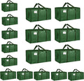 16 Pack-Extra Large Heavy Duty Moving Bags - Waterproof Storage Totes with Handles & Zippers, Foldable for College Dorm, Stor