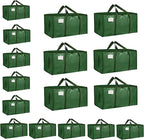 16 Pack-Extra Large Heavy Duty Moving Bags - Waterproof Storage Totes with Handles & Zippers, Foldable for College Dorm, Stor