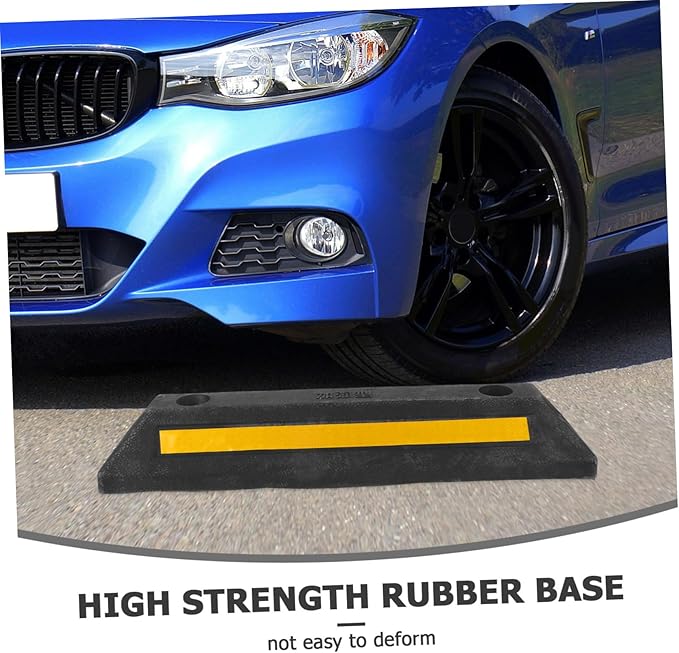 Parking Block Garage Car Stopper Reflective Stripes Heavy Duty Vehicle Stop Aid for Driveway and Rv Easy to Install Tire Stops for Garage Floor