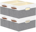 Yawinhe Fabric Storage Baskets, Foldable Closet Organizer for Shelves, Large Boxes with 3 Handles, Canvas Bins for Clothes, W