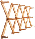SKOLOO Hat Rack for Wall with 14 Hooks, Solid Wooden, Modern, Expandable Coat Rack Wall Mount for Coats, Hats, Bags, Baseball