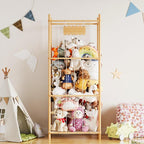 SpaceAid Stuffed Animal Storage Organizer, Wood Animals Zoo Toy Plushies Storage Holder, Large Capacity Plush Toy Cage for Pl