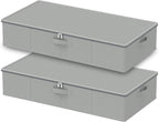 Under Bed Storage Containers, Foldable Closet Organizers with Handles, Underbed Cube Organizer Basket with Zippered, 2 Pack, 