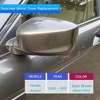 Passenger Right Side Mirror Cover Cap Compatible with Honda Accord 2008-2012 | Bold Beige Metallic (Code: YR-574M) - Gold Champagne | Direct Replacement Door Wing Mirror Housing