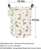 QUEENLALA Large Storage Basket,Laundry Hamper/Bathroom/Home Decor/Collapsible Round Storage Bin,Boys and Girls Hamper/Boxes/C