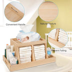 Diaper Caddy Organizer, Changing Table Organizer, Wooden Diaper Organizer for Nursery, Baby Diaper Storage Organizer with Rem
