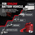 TOPDC 2 Gauge 20 Feet Jumper Cables for Car, SUV and Trucks Battery, Heavy Duty Automotive Booster Cables for Jump Starting Dead or Weak Batteries with Carry Bag, (TD-P0220)