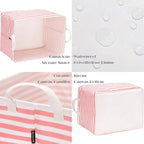 Sea Team Collapsible Canvas Fabric Storage Basket with Handles, Rectangle Waterproof Storage Bin, Box, Cube, Foldable Shelf B