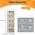 Hanging Closet Organizer, Easy Mount Foldable 5-Shelf Hanging Closet Wardrobe Storage Shelves, Clothes Handbag Shoes Accessor