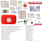 276PCS First Aid Kit Home Car Camping Hiking Emergency Supplies Small Compact Lovely Bag for School Outdoor, Basic Outdoor Es