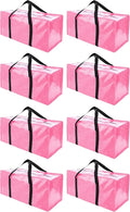 PANDA JOYS 8 Pack Extra Large Moving Bags with Zippers & Carrying Handles, Heavy-Duty Storage Tote for Space Saving Moving St