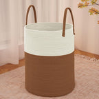 JMvicyroam Large Woven Laundry Basket Hamper,80L Cotton Rope Storage Bin for Blankets,Toys and Clothes,Decorative Tall Nurser