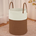 JMvicyroam Large Woven Laundry Basket Hamper,60L Cotton Rope Storage Bin for Blankets,Toys and Clothes,Decorative Tall Nurser