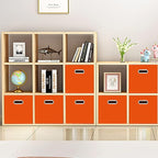 Black Fabric Cubby Storage Bins,13x13x13 Inches ,Cube Organizer Bin Foldable Storage Boxes with Dual Handles Fabric Organizer