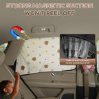 Aokway Car Window Shade (2Pack)-UV-Blocker magnetic Car Window Sun Shade for Baby 99% UV Protection Fit SUV/Sedan/Minivan | Roll Windows Down, Privacy car covers Safe for baby- Car Seat Sun Protection
