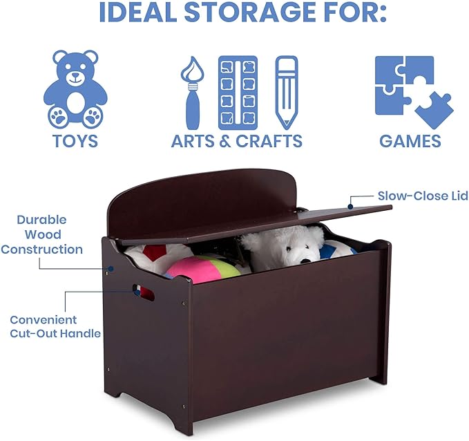 Delta Children MySize Deluxe Toy Box, Dark Chocolate