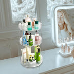 360 Rotating Makeup Organizer, 3 Tier Large Capacity Lazy Susan Bathroom Counter Organizer, Skincare Organizers, Spinning Per