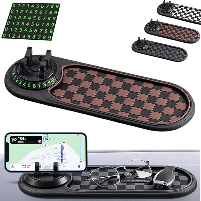 Multi-Functional Support Anti-Slip Pad, 360° Rotatable Multifunction Car Anti Slip Mat Phone Holder, Anti Slip Car Dash Grip 