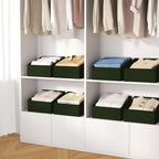 DIMJ Closet Storage Bins 6 Pack - Fabric Trapezoid Closet Organizer Bin, Foldable Storage Baskets for Shelves, Closet Shelf O