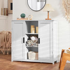 Iwell Storage Cabinet with 2 Doors and 4 Storage Shelves, Credenza Buffet Cabinet, Bathroom Cabinet for Living Room, Entryway