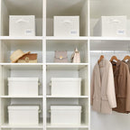GRANNY SAYS Cloth Storage Bin with Label Holder, Closet Organizers and Storage Shelves, Sweater Storage Boxes for Closet Room
