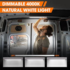 12 Volt LED Lights, Enclosed Trailer Light, RV Interior Lighting, 4000K String Lights for Trailer, Truck, Van, RV(2Pack, Silver)