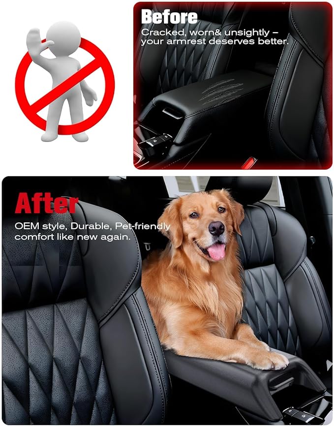 For 2025~2026 Mitsubishi Outlander (Not Fit Outlander Hybrid&Sport) 2-in-1 Silicone Center Console Armrest Cover&Armrest Hidden Privacy Tray - [OEM Design&Friendly Liquid Silicone Rubber] - Thin Black