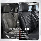 Coverado Front Seat Covers, Waterproof Nappa Leather Anti-Scratch Protectors, Universal Fit for Sedans, SUVs, Pickups, Car Ac