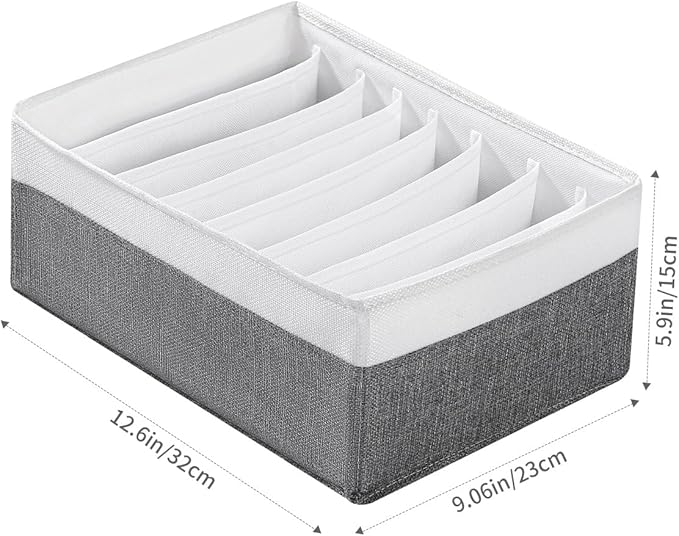 4 Packs T-shirt Drawer Organizers for Clothing,8 Grids Compartment Wardrobe Storage Box, Washable Clothes Organizer for Leggi