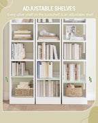 Hzuaneri Bookcase, Tall Narrow Bookshelf, Open Display Storage Shelf, Skinny Cube Book Shelf with Adjustable Shelves, CD Rack