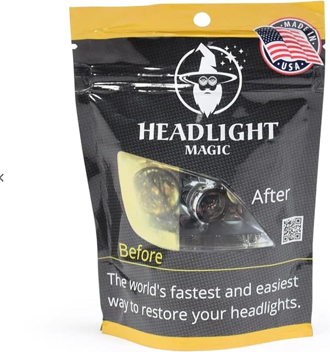 All in One Headlight Magic DIY Kit - Restore Headlights - Fix Cloudy Headlights Under 5 Minutes Tool Free Headlight Restorati