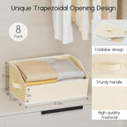 Homsorout Large Closet Organizers and Storage Bins - 6 Pack Trapezoid Storage Baskets for Shelves, Foldable Fabric Baskets wi